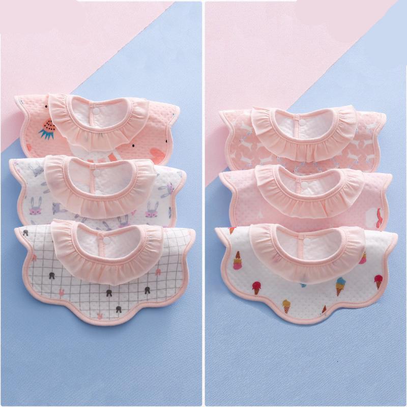 婴儿口水巾360度可旋转宝宝棉质防水透气围嘴儿吐奶口水围兜臻依缘