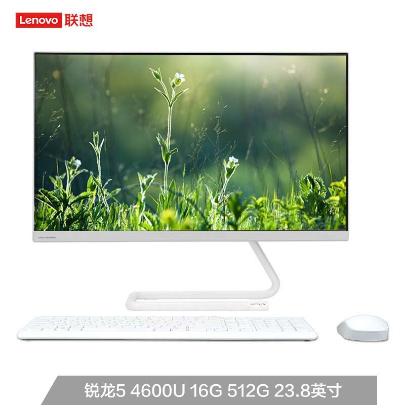 联想(Lenovo)AIO520C 一体台式机电脑23.8英寸(RYZEN锐龙5-4600U 16G 512G
