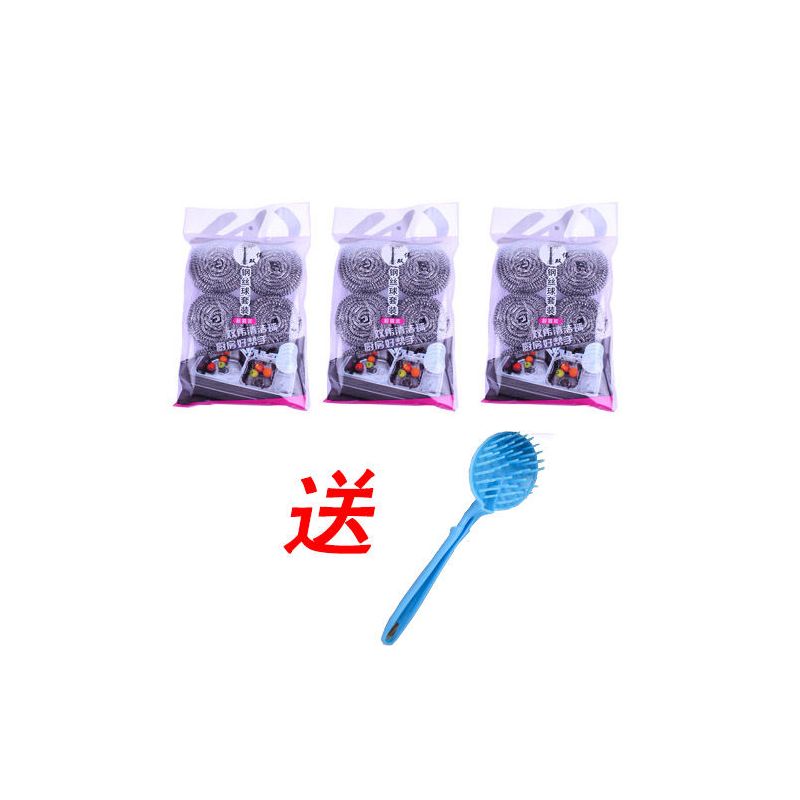 不锈钢钢丝球刷锅洗锅刷碗洗碗手柄刷子清洁球厨房清洁