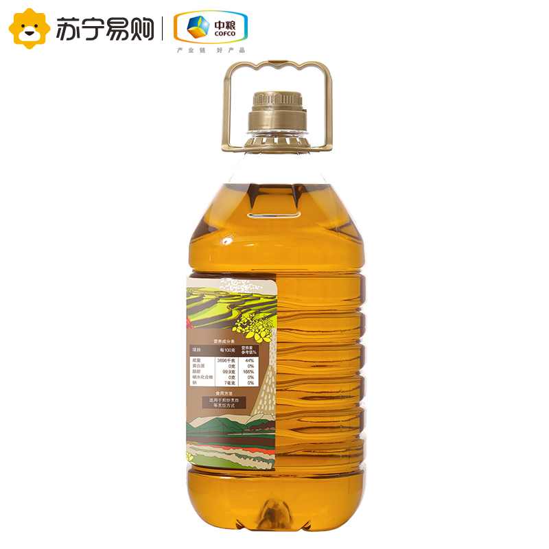 中粮初萃纯香菜籽油4L