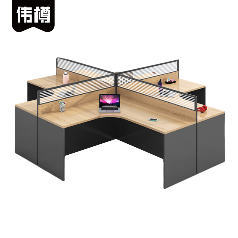 伟樽职员屏风工位四人位280*240*110cm张高清大图