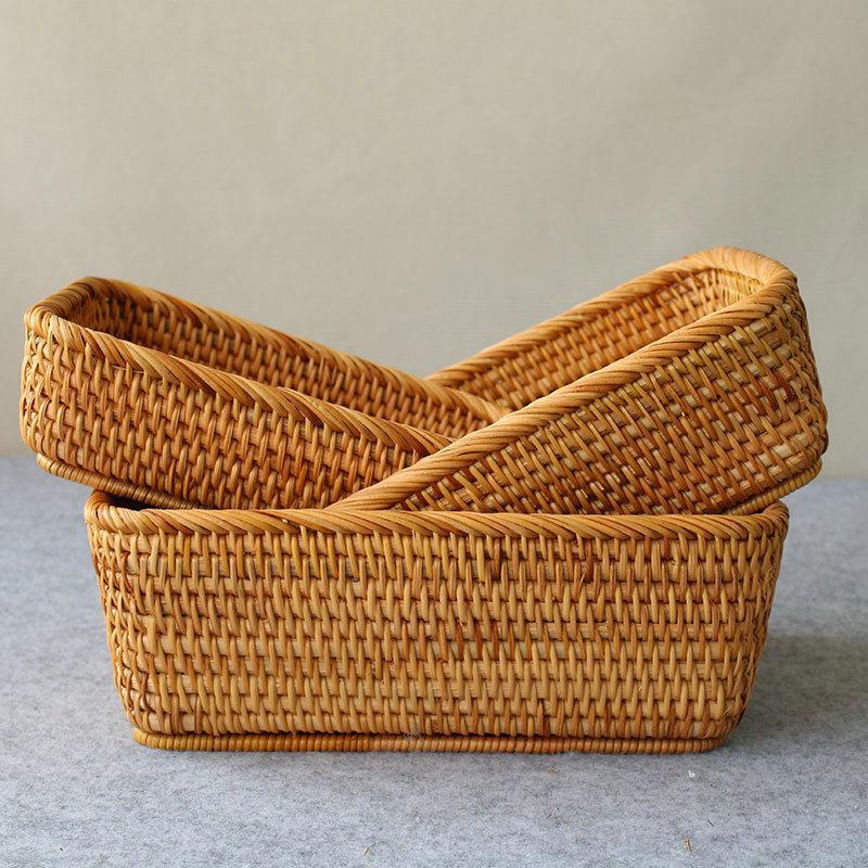 藤编收纳筐家用纯手工竹编制品阿斯卡利ascari簸箕制品越南篮水果筐子