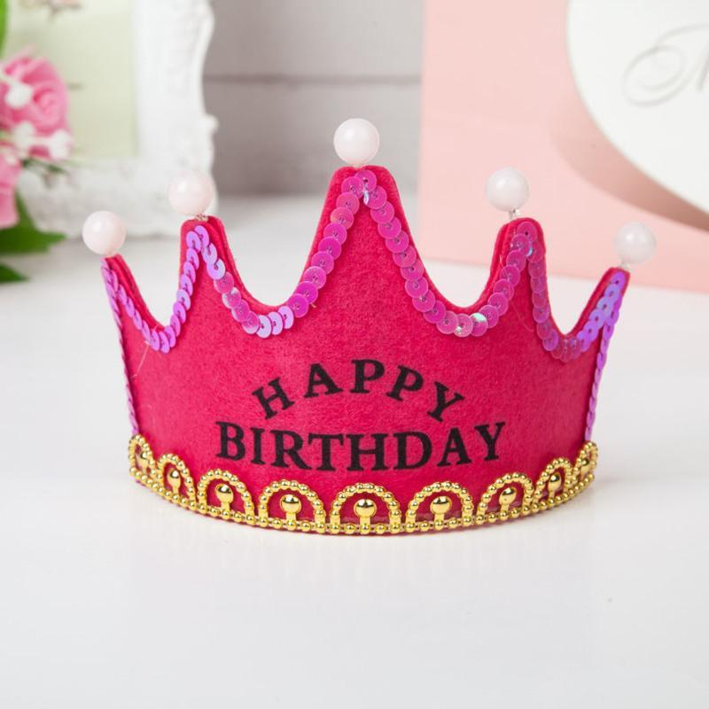 成人儿童通用生日帽发光皇冠派对帽宝宝周岁创意生日帽子装饰用品生日