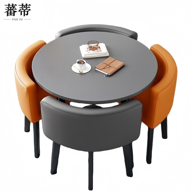 蕃蒂 圆桌一桌四椅套高清大图