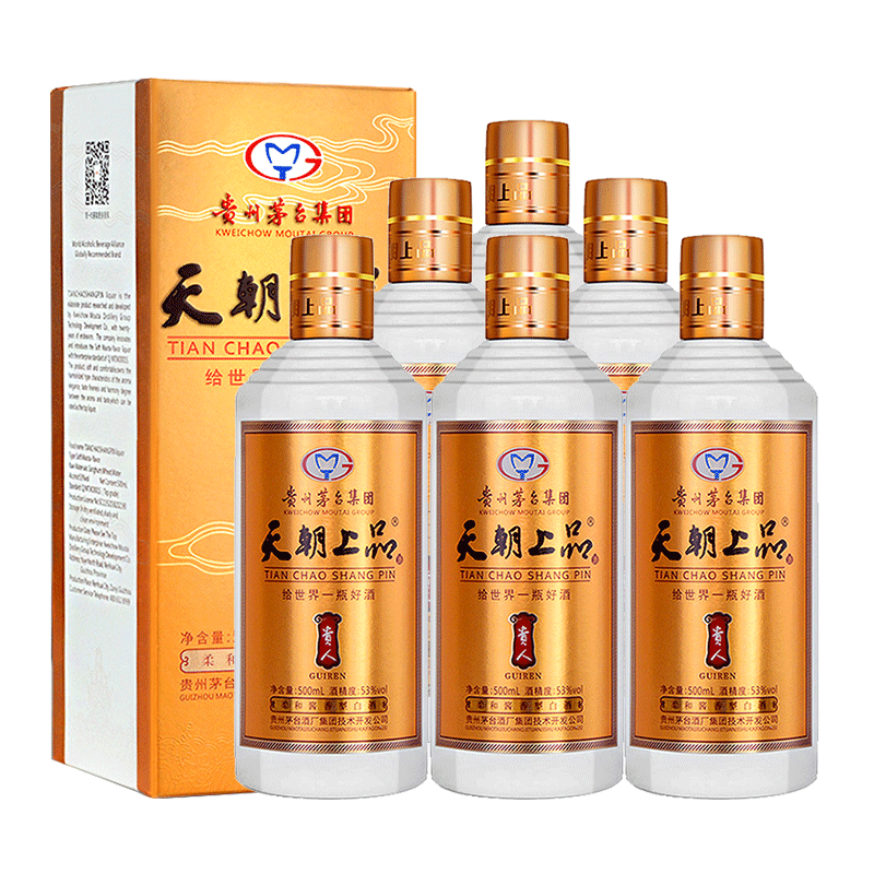 贵州茅台 天朝上品 贵人酒 53度 柔和酱香型白酒 500ml*6瓶 整箱装