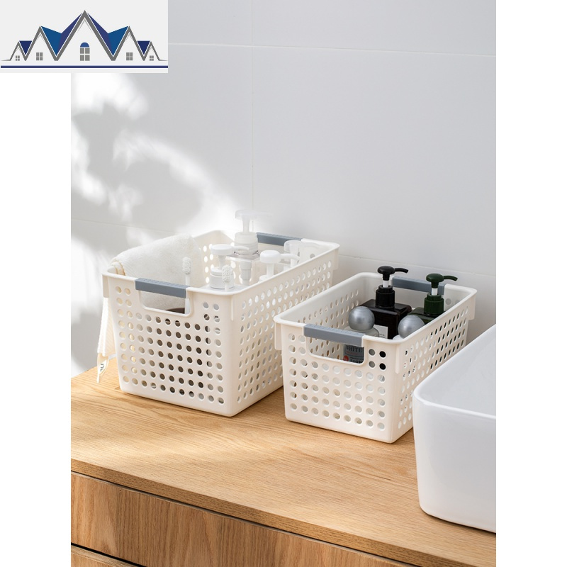 塑料收纳筐桌面零食收纳盒杂物收纳框玩具长方形收纳篮整理篮子 三维