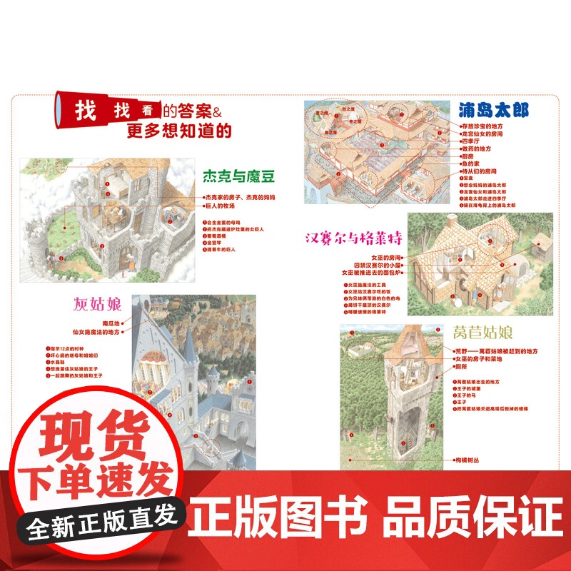 探秘童话里的建筑精装绘本图画书探秘童话里的建筑建筑承载生活生活让建筑充满情感和生命力全景呈现经典童话3-6岁启发出品正版高清大图