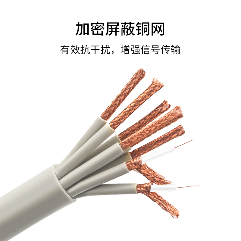 博扬 2M两兆E1同轴电缆SYV75-1-1*8八芯64编屏蔽无氧铜导体视频线国标射频DDF信号线100米