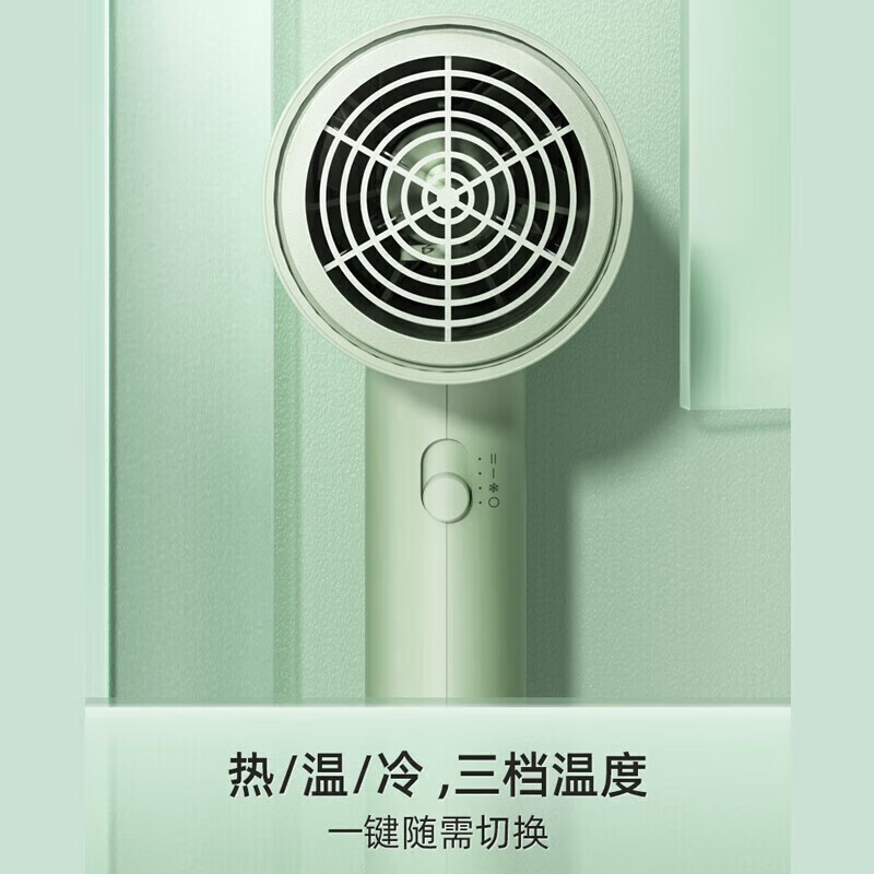 飞科(FLYCO)电吹风机FH6296绿色家用大功率速干吹风筒恒温护发不伤发大风力便携高清大图