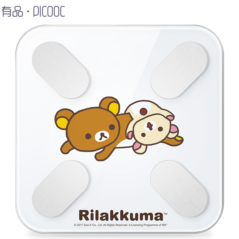 有品(PICOOC)智能体脂秤白+体围尺+礼品袋 轻松小熊正品授权 支持蓝牙连接APP家用体重秤电子秤称脂肪秤玻璃面板
