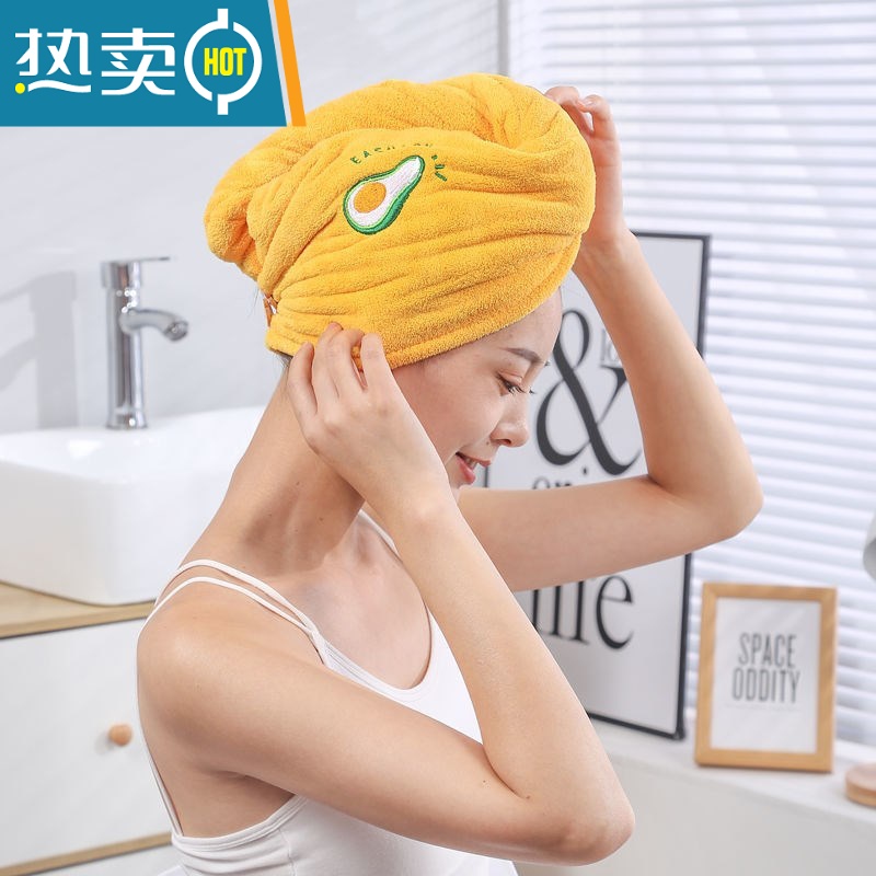 敬平[吸水]干发帽女生吸速干女款可爱高颜值浴帽免吹 粉色小兔单层加厚高清大图