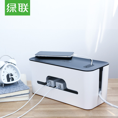 绿联Ugreen 排插/电源线插座收纳盒桌面笔记本电源线电线插座插线板拖线板网线集线整理盒理线器多功能防火防尘 小号