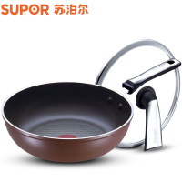 苏泊尔（SUPOR）PJ28Z1平底锅煎锅 火红点轻油烟煎炒锅不粘锅 燃气灶电磁炉通用锅具 28CM