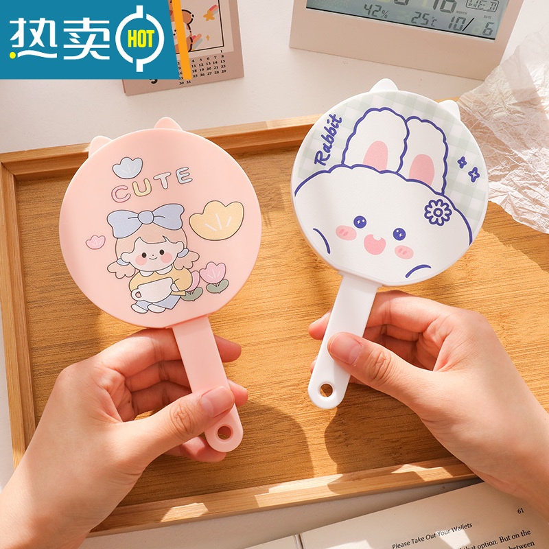 敬平可爱卡通少女心梳镜套装随身便携携带小镜子学生宿舍手持镜化妆镜便携式用镜 红蝴蝶结高清大图