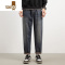YANXU牛仔裤男士潮牌宽松直筒哈伦工装休闲长裤子大码2023春季新款