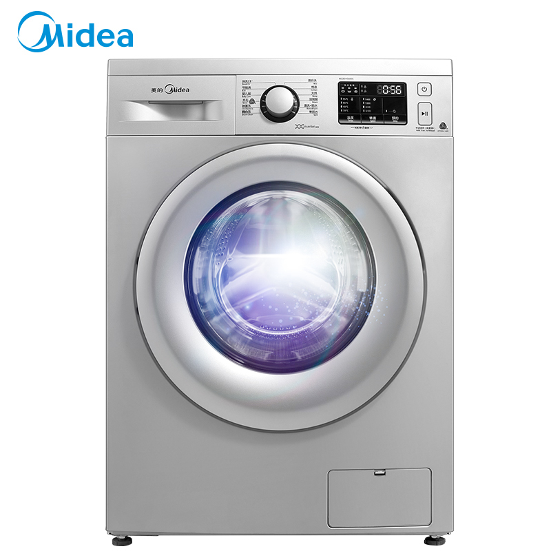 美的(Midea)MG80V50DS5 新品8公斤全自动滚筒洗脱一体洗衣机 静音变频 家用老虎银 健康抑菌防护