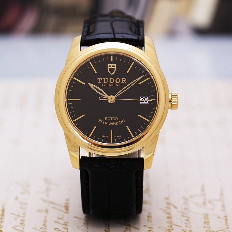 二手95新帝舵系列骏钰系列型号55008材质18k黄金自动机械男士手表腕表