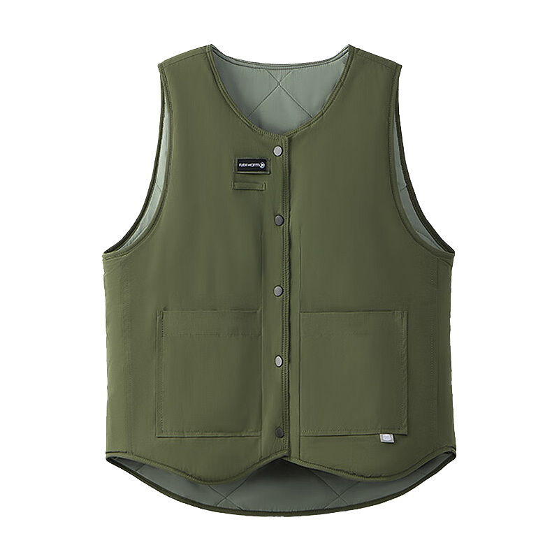 飞乐思发热马甲L码充电衣服电热背心棉衣丛林绿FW-020311