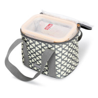乐扣乐扣(LOCK&LOCK)微波炉饭盒玻璃保鲜盒套装 三叶草便当包 LLG429S910 740+630ml