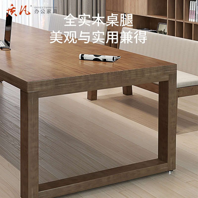 苏宁 质凡 简约客厅大书桌家用工作台实木学习桌多人休闲区办公长桌高清大图