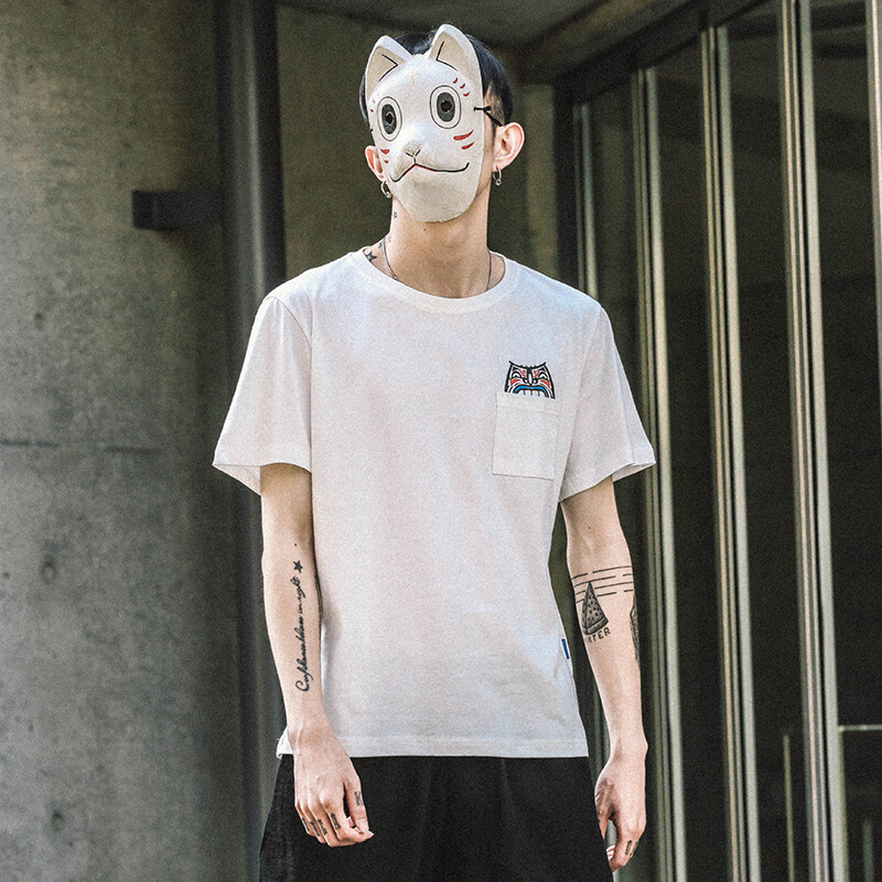 东京衣柜男装夏季手绘印花青少年圆领潮流短袖T恤韩版休闲体恤男