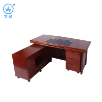 <万保>油漆办公桌 办公家具 现代中式 实木铁皮油漆漆面办公桌 油漆经理大班台 老板桌