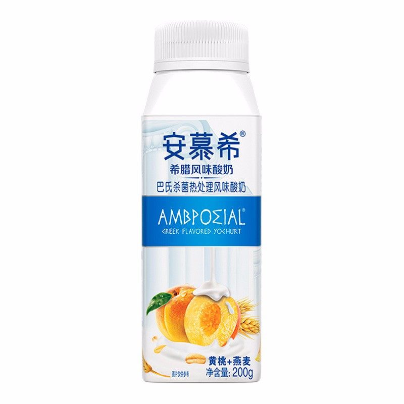 伊利 安慕希希腊风味酸奶 黄桃+燕麦口味 200g*10盒
