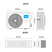 美的(Midea)大4匹家用中央空调智能控制冷暖变频一拖三嵌入式风管机MDS-H100W-A(1)II