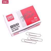 得力(deli)0050回形针 镀镍加厚 100枚/盒 单盒装