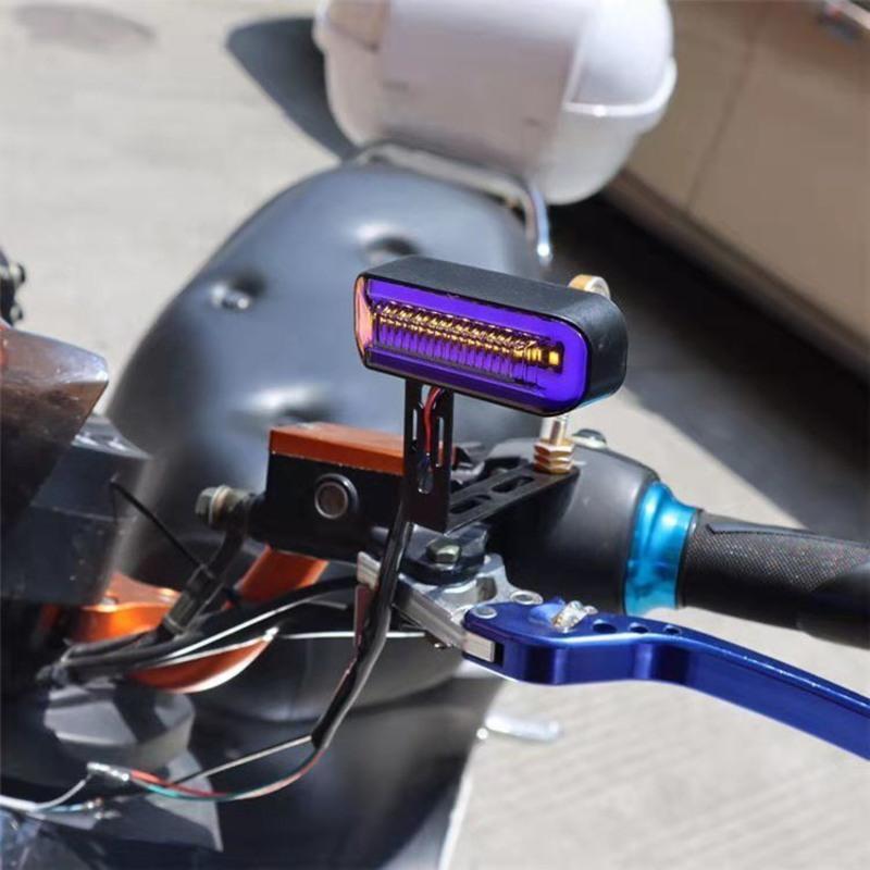 冷光红色转向灯流水黄有柄转向灯小牛n1s转向灯电动车改装led转弯灯