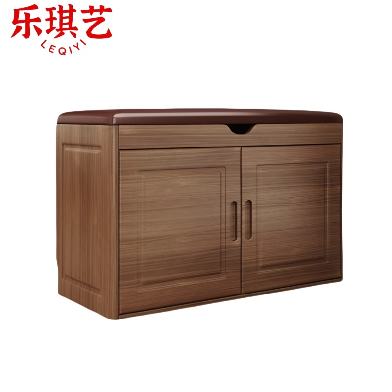 乐琪艺 穿鞋凳 80cm(胡桃色)个高清大图