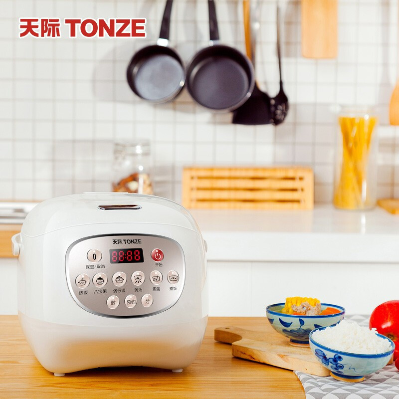 天际(TONZE)电饭煲3L陶瓷内胆煮粥煮饭煲汤智能预约瓷胆智能家用煮粥煲汤煮饭双重控温悬浮碗型加热柴火饭FD30A-W