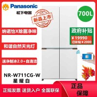 松下(Panasonic)NR-W711CG-W挪威海冰箱双开门700升十字四门零嵌入式冰箱 风冷自动制冰2.0净味除菌