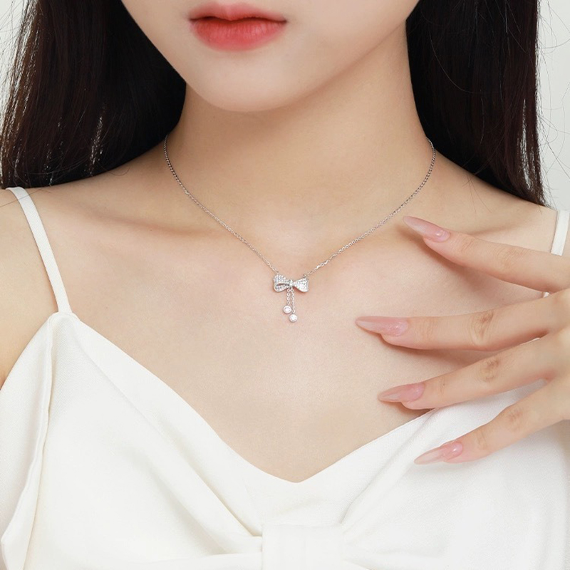 鑫铂尼XINPLANE925纯银项链女士简约锁骨链精致工艺优雅设计潮流配饰 少女恋歌项链
