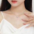 鑫铂尼XINPLANE925纯银项链女士简约锁骨链精致工艺优雅设计潮流配饰 少女恋歌项链