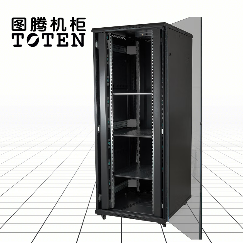 图腾(TOTEN)G2.8842 网络机柜 加厚机柜 交换机机柜 UPS电源 加宽19英寸标准机柜 黑色 42U2米.高清大图
