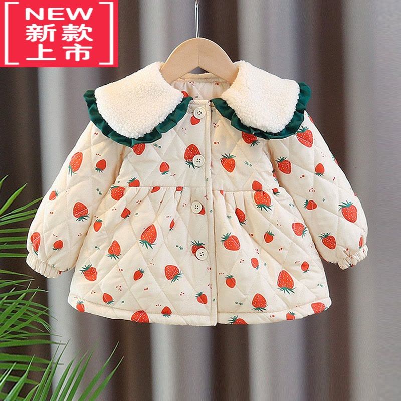 可莉允一两岁女宝宝加绒加厚外套秋冬款童装1婴儿冬天上衣3夹棉女童棉衣棉服图片