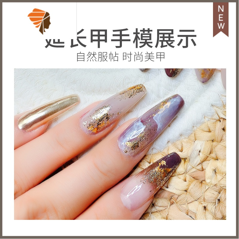 zyzc网红无痕甲片新款超薄假指甲延长款式指甲全贴半贴美甲店专用 三维工匠 梯形透明款(一盒)美甲贴
