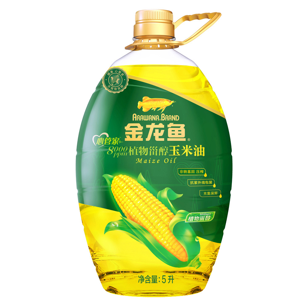 金龙鱼 植物甾醇玉米油 5L 桶装食用油 加量装(新老包装随机发放)高清大图
