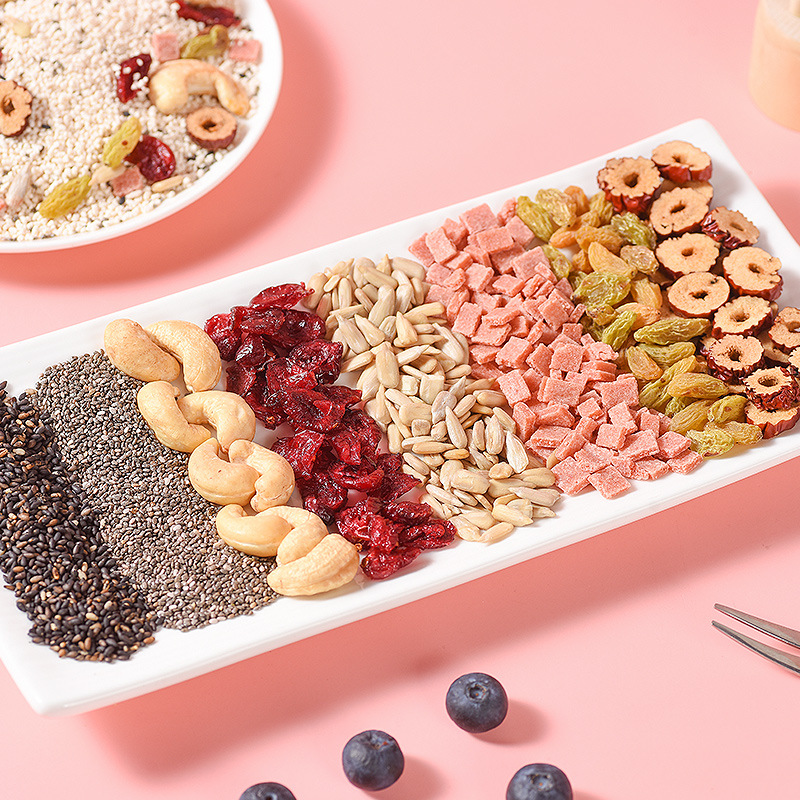 美粥奇亚籽坚果藕粉羹500克/袋 坚果藕粉速溶藕粉易冲泡早餐冲饮高清大图