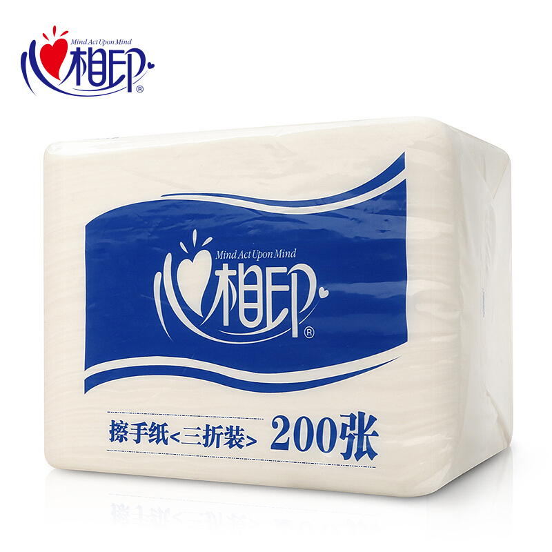 心相印 CS001 商用抽纸擦手纸吸水纸卫生间 三折单层加厚 200张/20包/箱