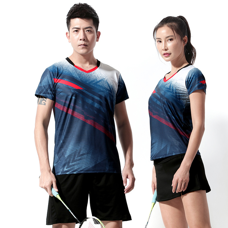 蒙企智品羽毛球服快干休闲男女运动套装Y-1007高清大图