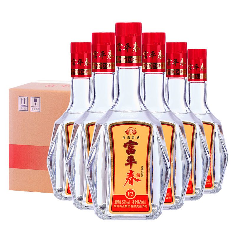 河南白酒富平春52度f3500ml6浓香型箱装白酒整箱纯粮食固态酿制酒厂