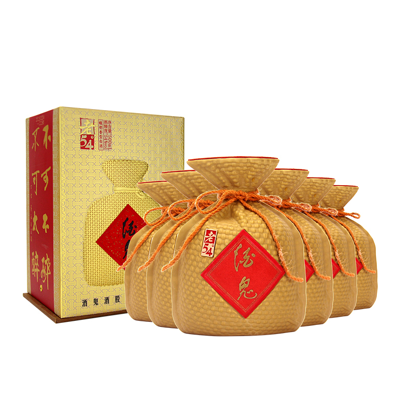 酒鬼酒(jiugui)54度老酒鬼 馥郁香型礼盒装国产白酒 500ml*6瓶整箱装
