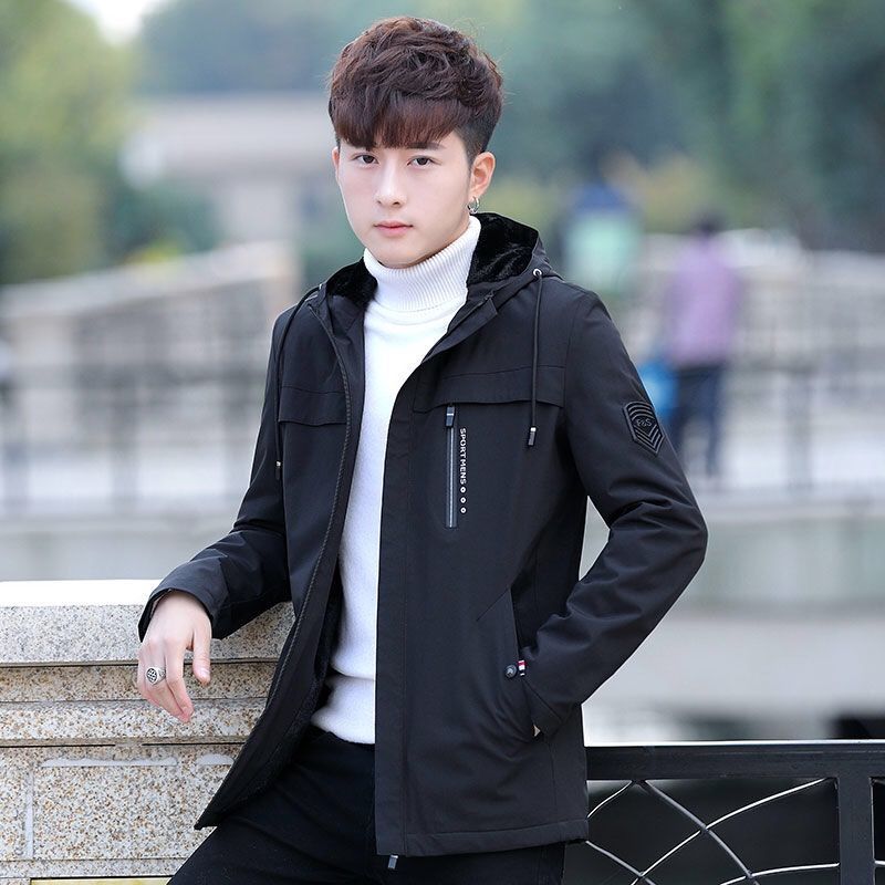 莆兮思puxisi外套男夹克连帽春秋装休闲青年男士中长款韩版外衣男薄款