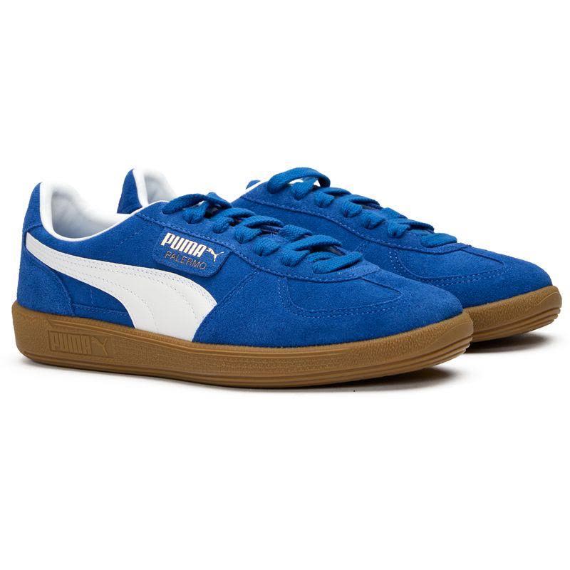 彪马(Puma)经典复刻休闲板鞋蓝灰拼接复古运动鞋男硫化橡胶底 lac图片