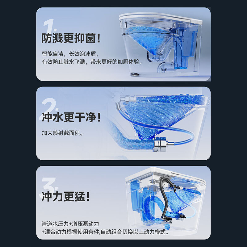 惠达(HUIDA)-Z990系列 智能马桶坐便器零水压限制魔力泡离座自动冲水加热恒温家用马桶高清大图
