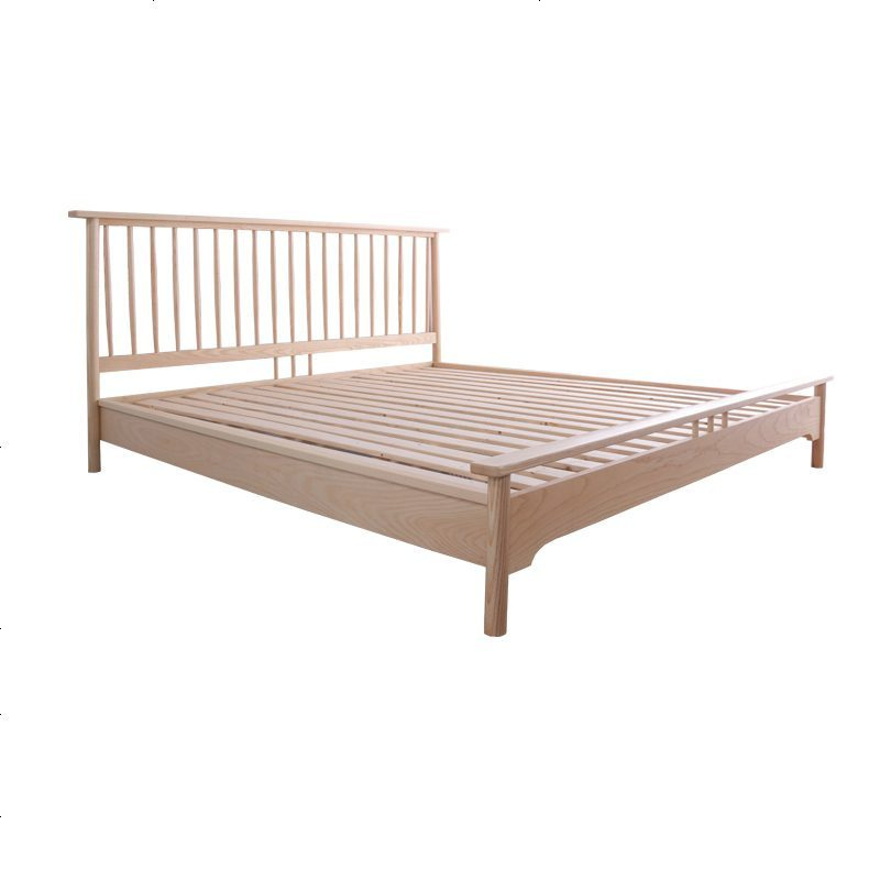 北欧白蜡木温莎实木床日式现代简约1.5米1.8m主卧原木床