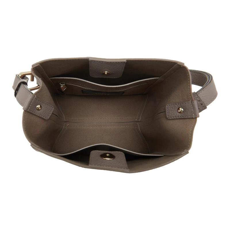 FURLA女士经典款高级灰皮革迷你水桶包实用金属细节百搭单肩斜挎高清大图