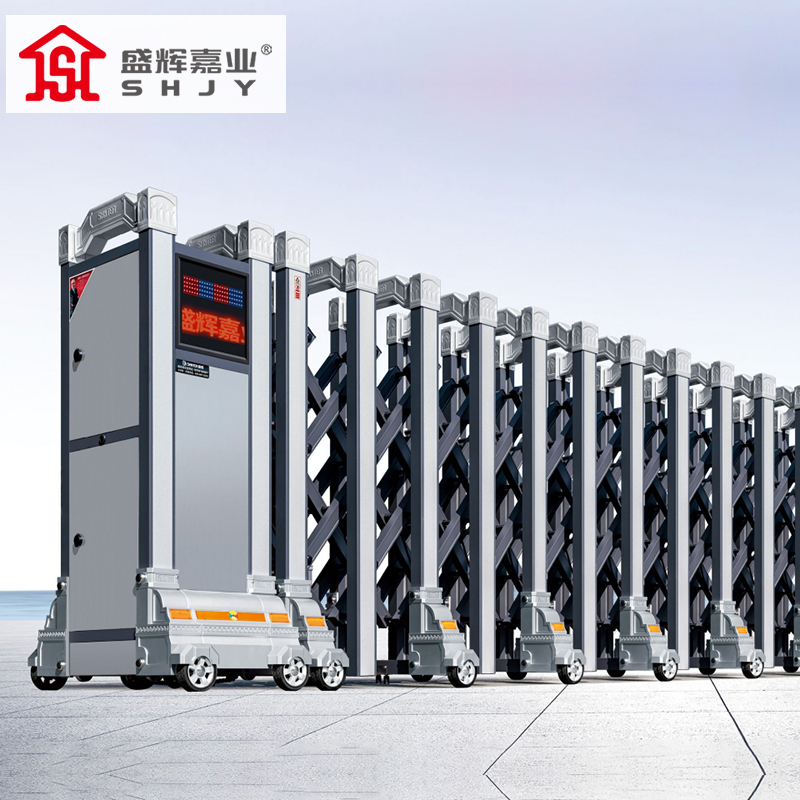 盛盛辉嘉业 铝合金伸缩大门单位学校推拉电动大门可安装自动伸缩折叠大门每米